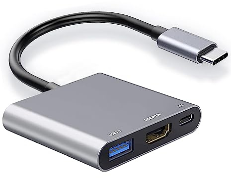 Apple MacBook Pro M1 2016-2022, Air M1 2018-2022, iPad Pro iMac USB-C AV Multiport Adapter - 4K HDMI, USB 3.0, Fast Charging Port