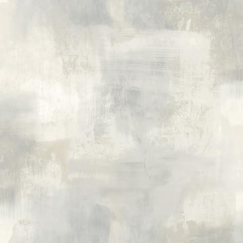 GrandecoLife Premium-Quality Vinyl Wallpapers for Bedroom, Kitchen, Dining Room with Loft Concrete Design; Washable, Removable, Eco-Aware wallcovering Made in Belgium 53 cm x 10 m (White/Gray)