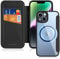 DUX DUCIS Case for iPhone 14/13 Case Wallet Compatible with Magsafe, Shockproof Full Protective Flip Folio Wallet Case with RFID Blocking Card Slot PU Leather Cover for iPhone 14/13, Black