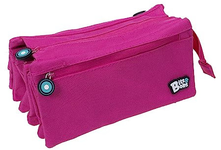Grafoplás | Estuche Escolar Cuatro Compartimentos | Fucsia | 23x12cm | bits&Bobs | Colores Vivos