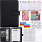 Meekye Budget Planner A6 Binder Deutsch oder Englisch, Geld Organizer Budget Planer mit 12 Binder Taschen, 12 Budgetblätter Deutsch, Geldumschläge für Reisen Tagebuch und Geschenk Schwarz