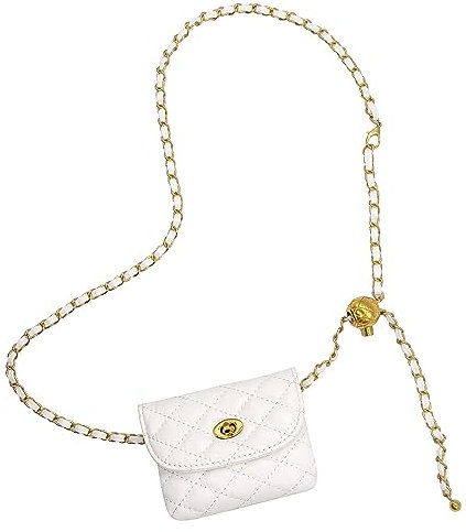 Handtasche Damen Klein Umhängetasche Schultertasche Leder Crossbody mit Verstellbarem Gürtel Kette Gesteppt Mädchen Reisen