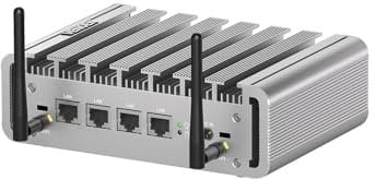 VENOEN Lüfterlose Firewall Software Mini PC 2,5 Gbe 4 LAN-Port, Alder Lake N100 PC, Firewall Micro Appliance, 16GB DDR5 RAM 256GB SSD, HD, DP, WiFi, i225, SIM-Steckplatz, Auto Power On, RTC, WatchDog