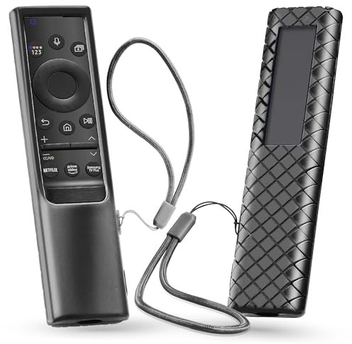 Cover for Samsung Solar Remote, Case Compatible with Samsung Smart TV Remote Control Universal Silicone Skin Sleeve with Lanyard Black