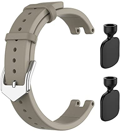 KUTEWEU Bracelet Cuir Compatible avec Garmin Lily, Elégant Bracelet en Cuir Véritable Bracelet de Remplacement Bracelet pour Garmin Lily Watch Strap (Gris)