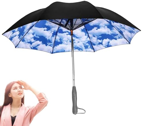 Parapluie de refroidissement avec ventilateur, parapluie de refroidissement avec ventilateur, parapluie portable avec ventilateur et brumisateur pour les voyages d'été, la plage, le golf, le sport