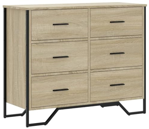 vidaXL Chest of Drawers Sonoma Oak 91x35.5x74.5 cm Engineered wood
