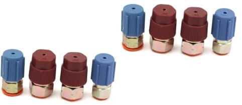 MUCKLILY 8piezas Adaptador para De Aire Acondicionado Juego Acoplamientos Rápidos y Válvulas De Gas Conexiones Vehículos Automotores