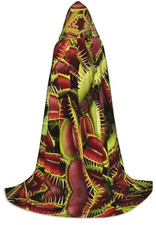 Edwal Capa con capucha con estampado de plantas carnívoras, capa unisex, capa de mago de bruja, capa de vampiro para disfraces de cosplay de Halloween