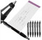 Przydasie Kugelschreiber mit Spickzettel – 6er Set mit ausziehbarem Zettel – Stylus-Funktion – Ersatzminen – Schwarz/Silber – Kuli für Schule, Büro, Prüfungen und Meetings – Blaue & schwarze Tinte