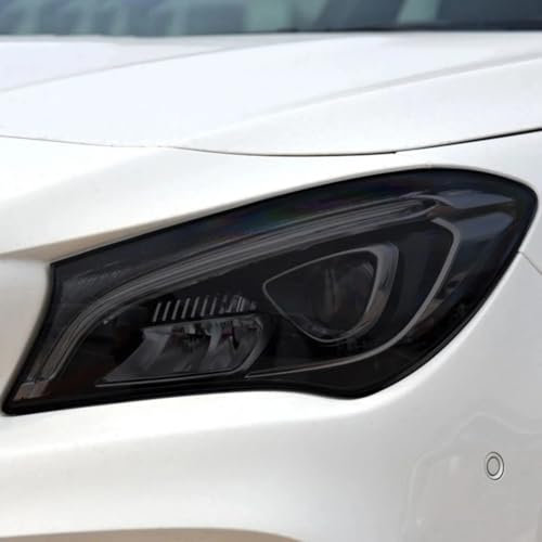 2X Pellicola protettiva nera per fari auto, adesivo in TPU trasparente per fari auto, per accessori Mercedes Benz Classe CLA 2013-2023