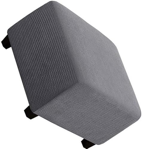 Quadratischer Ottoman-Bezug Jacquard-Pouf mit elastischem Boden, atmungsaktiv und weich elastisch für schützende Hocker (A, Medi)