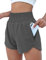 EUHOM Shorts Damen Sommer Sport Shorts 2 in 1 Laufshorts High Waist Kurze Hosen Schnelltrocknende Fitness Sporthose Running Yoga Jogging Trainingshose (Dunkelgrau, M)