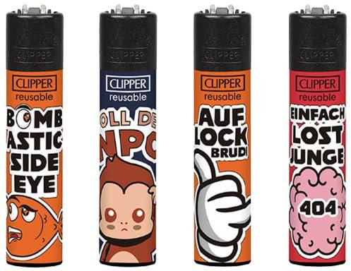 Clipper Feuerzeuge Einfach Lost (4er Set), Neue Motive 2025