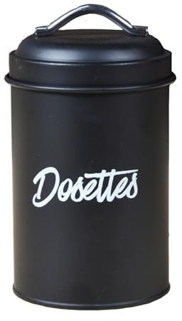 aucomptoirdesboites Boîte de conservation en métal noir mat dosettes 900 ml