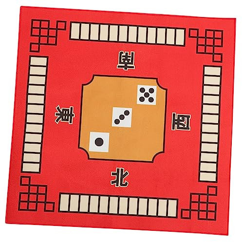 Toyvian Mahjong Mat Mikrofaser Dicke rutschfeste Tischdecke Für Mahjong-Spiele Geräuschreduzierung Für Zuhause Und Familienfeiern Rote Quadratische Spielmatte