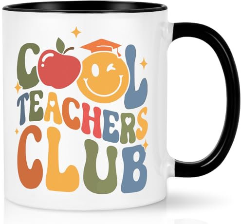 Joymaking Teacher Gifts Coffee Mug Best Teacher Gift for Birthday Christmas Thank You Gifts for Teachers Mug End of Term Present - Cool Teachers Club, 11 oz Black