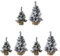 Ohulelks 6 STK. Weihnachtsplüsch-Tischplatten-Kleiner Kiefern-Xmas- DIY Urlaubs-Innendekoration Kleiner Weihnachtsdekoration Weihnachtsbaum mit Ornamenten