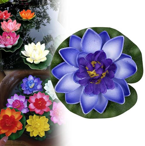 Teichdeko Schwimmend 12PCS Seerosen Für Teich Winterhart Schwimmdeko Teich Wetterfest Künstliche Pflanzen UV Beständig für Hochzeit Tischdeko Hotel Dekoration(C)