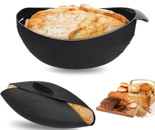 ClcIosis 3 In 1 Brotbackform Silikon, Runde Brotformen zum Backen mit 30 cm Durchmesser, HitzebestäNdig Brotbackformen Bis 230°C Oval Silikon Brotbackform,Kuchenform zum Backen Mischen