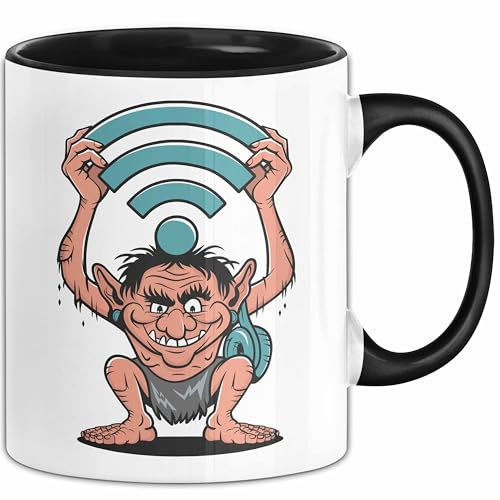 Internet Troll Tasse Geschenkidee Online Provokateur Fans (Schwarz)