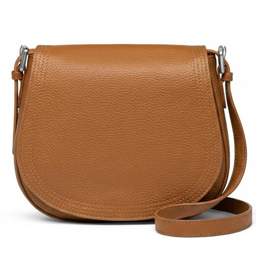 FEYNSINN Umhängetasche echt Leder - Crossbody Bag Suki - Schultertasche Damentasche mit Schultergurt - Ledertasche Damen braun handgefertigt