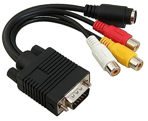 QUMIIRITY Vga to S-video Adapter Svga to Converter Cable Tv-out Ready Pure Pvc Material