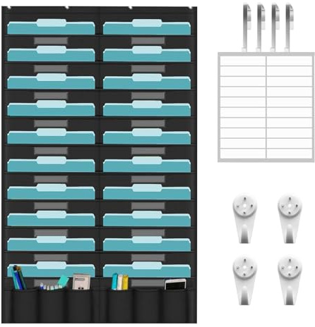 Wandordner, Akten-Organizer, Wandhalterungstaschen, Oxford-Diagramm mit 20 Taschen für Schule, Klassenzimmer, Tür, Eingang, Wohnheim, Wohnung, Dokumente, Briefe, Rechnung