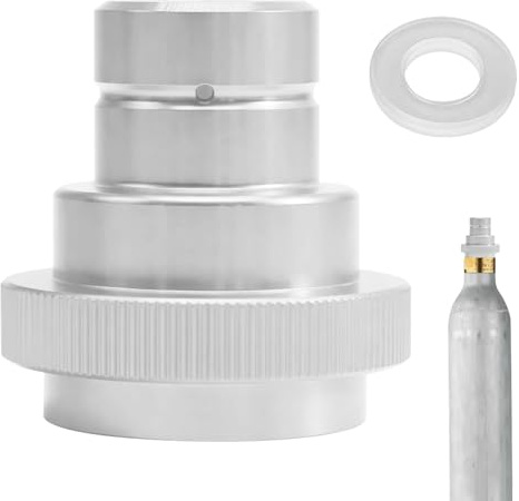 CO2 Quick-Adapter Schnelladapter Silber, kompatibel mit SodaStream DUO/Art/Terra/Crystal 3.0, Sodastream Adapter für 60L CO2 Flasche mit TR21-4 Gewinde, co2 adapter sodastream mit Quick Connect