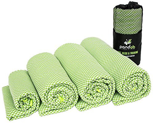 pandoo Bambus Reisehandtuch - Ultraleicht, extrem saugfähig, antibakteriell & schnelltrocknend | Besser als herkömmliche Mikrofaser | Sport-, Reise-, Trekking- & Badetuch
