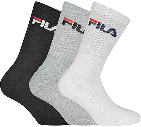 Fila Herren Socken Sport 3-Pack Socken, Classic Mix (Schwarz; Weiß; Grau), 35-38 (3-5 UK)