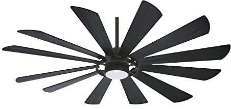 MINKA-AIRE F870L-TCL Windmolen 65 Outdoor Ceiling Fan with LED Light and Remote Control, Textured Coal