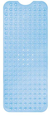 Circul Badewannenmatte 100 x 41 cm hellblau modern eckig mit Noppen und Abflussausparung