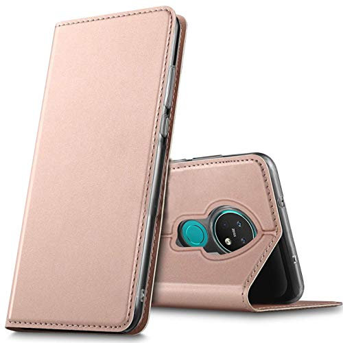 Verco Case compatible with Nokia 7.2, Flip Wallet Cover with Magnetic Closure for Nokia 7.2 Phone Case - rose gold