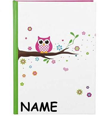 goldbuch personalisiert mit Name - Notizbuch A5 Eule weiß 64043 4009835640432