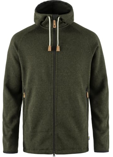 Fjallraven mens Övik Fleece Hoodie Outdoors Equipment, Deep Forest, Medium US