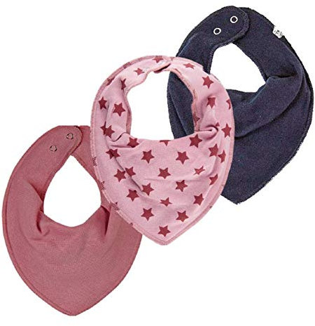 Pippi Dreieckstücher 3er Set Baby Halstücher (Rose Stars)