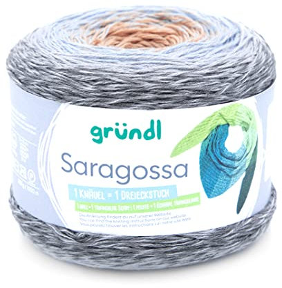 Gründl Wolle Saragossa (weiches Farbverlaufsgarn aus 50% Baumwolle und 50% Polyacryl, 250 g / 1000 m, Nadelstärke: 3 mm – 4 mm, 1 x 250 g), Wellness Color, ca. 1000 m