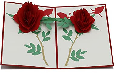 design3dkarten® Blühende Rosen, Rosenstrauß, Blumen, Muttertagskarte, romantische Karte, 3d Klappkarte, Pop Up Karte, Glückwunschkarte, Grußkarte, Geschenkkarte