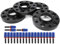 Kit distanziali ruota sfalsati, distanziali ruota centrici in alluminio con 20 bulloni per accessori automobilistici(Blu)