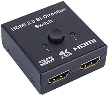 Pipestation 4K HDMI Switch - 2 In 1 Out, Switch Between Laptops, TVs & More
