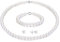 Morfetto Perlenkette Set für Frauen Männer Weiße Runde Simulierte Muschel Sterling Silber Perlenkette Armband Ohrringe 6MM Choker Perlenkette Set für Frauen Mädchen Mit Geschenkbox 16Inch