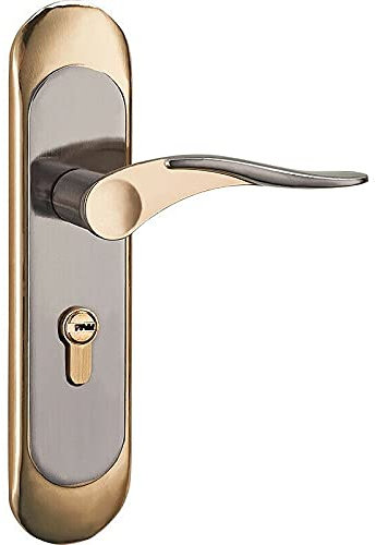 Wresetly Manija de puerta para interiores con cerradura de seguridad, de llaves de aluminio