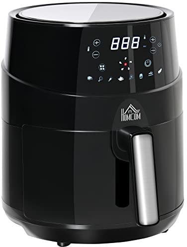 HOMCOM IE Located 1500W 4.5L Air Fryers, Air Fryers Oven with Digital Display, Rapid Air Circulation, Adjustable Temperature, Timer and Nonstick Basket, Black
