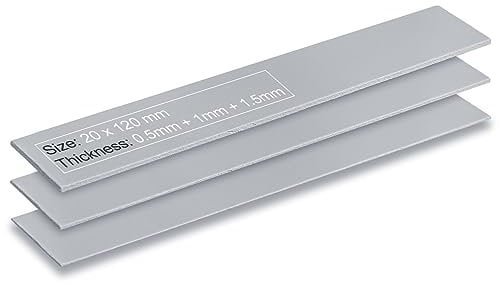 Aairhut 3-Satz Thermal Pad Wärmeleitpad 13W/mK, M.2 SSD 120x20mm 0,5mm + 1mm + 1,5mm Silikon-Kühlpad, GPU, Nicht leitend, hitzebeständig, CPU GPU SSD IC LED Kühler