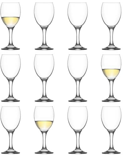 12x 205ml Empire Copas de Vino Blanco - Pequeño Apto para Lavavajillas Vidrio Boda Navidad Cumpleaños Fiesta Bebiendo Cristalería Copa Regalo Juego - Por LAV
