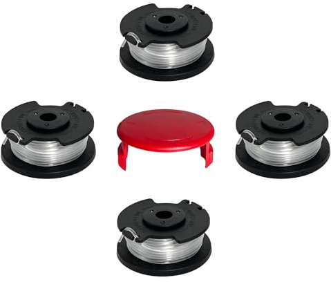 Zzunkn Replacement Spool for Einhell GE-CT 18/28 Li and GE-CT 18/28 Li TC, Nylon Strimmer Accessories, 4.9 m Long, 1.6 mm Diameter (4 Spools + 1 Cap)