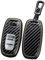 TECART Autoschlüssel Hülle Passt für Audi A1 A2 A3 A4 A5 A6 A7 A8 A4L A6L A8L Q1 Q3 Q5 Q7 Q8 S1 S3 S4 S5 PVC Schlüsselanhänger Keyless Go Schutz 3 Taste Schlüsseletui Key case Kohlefaser B Schwarz