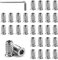 CAREDGO 50 Pcs Tuerca Embutir Madera Tuercas Hexagonales m6 x 20mm Tornillo y Tuerca Maderatuerca Madera Insertable Tuercas Interiores para Madera Mueble de Madera + 1 x Llave Hexagonal