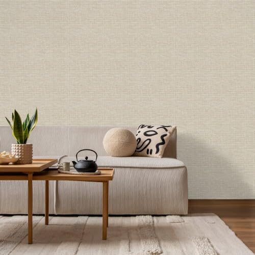 Crown Luxe - Fusion Weave Metallic Wallpaper (Rowan Hessian Texture Taupe)